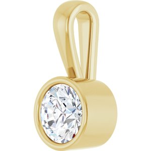 14K Yellow Gold 6.5 mm Round Charm/Pendant Mounting – image 3