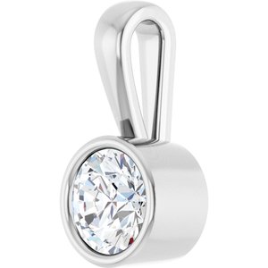 18K White Gold 6.5 mm Round Charm/Pendant Mounting – image 3