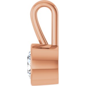 14K Rose Gold 6.5 mm Round Charm/Pendant Mounting – image 5