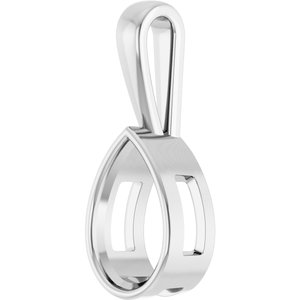 18K X1 White Gold 14x9 mm Pear Charm/Pendant Mounting – image 4