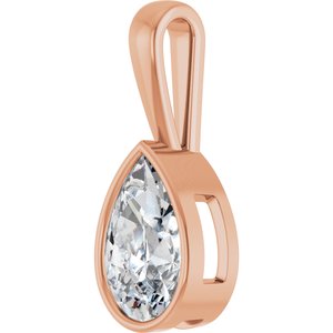 14K Rose Gold 14x9 mm Pear Charm/Pendant Mounting – image 3