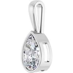 18K Palladium White Gold 14x9 mm Pear Charm/Pendant Mounting – image 3