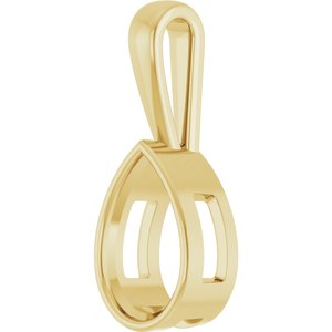 10K Yellow Gold 14x9 mm Pear Charm/Pendant Mounting – image 4