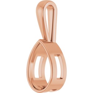 14K Rose Gold 14x9 mm Pear Charm/Pendant Mounting – image 4