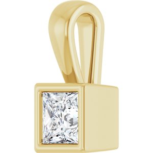 18K Yellow Gold 3.75x3.75 mm Square Charm/Pendant Mounting – image 3