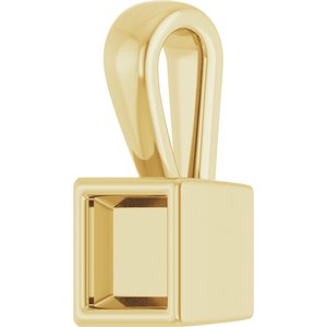 18K Yellow Gold 3.75x3.75 mm Square Charm/Pendant Mounting – image 4