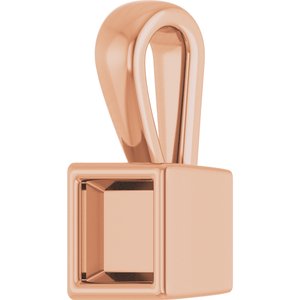 14K Rose Gold 3.75x3.75 mm Square Charm/Pendant Mounting – image 4