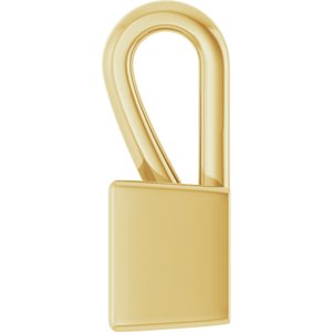 18K Yellow Gold 3.75x3.75 mm Square Charm/Pendant Mounting – image 6