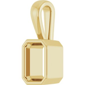 18K Yellow Gold 7x5 mm Emerald Charm/Pendant Mounting – image 4