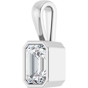 Continuum Sterling Silver 7x5 mm Emerald Charm/Pendant Mounting – image 3