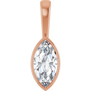 14K Rose Gold 14x7 mm Marquise Charm/Pendant Mounting