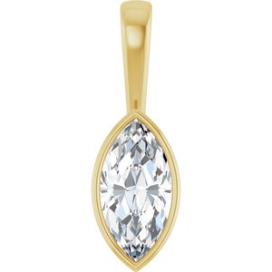 14K Yellow Gold 14x7 mm Marquise Charm/Pendant Mounting