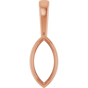 14K Rose Gold 14x7 mm Marquise Charm/Pendant Mounting – image 2