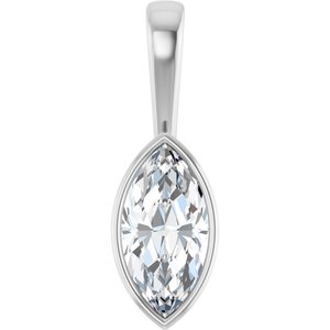 18K White Gold 14x7 mm Marquise Charm/Pendant Mounting