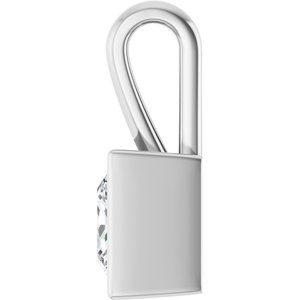 14K White Gold 7x7 mm Square Charm/Pendant Mounting – image 5