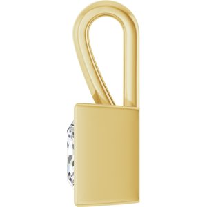18K Yellow Gold 7x7 mm Square Charm/Pendant Mounting – image 5