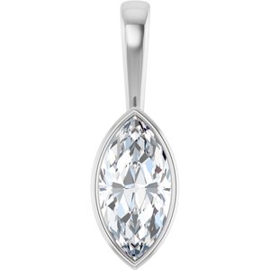 18K White Gold 16x8 mm Marquise Charm/Pendant Mounting