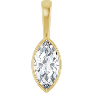18K Yellow Gold 16x8 mm Marquise Charm/Pendant Mounting