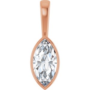 10K Rose Gold 16x8 mm Marquise Charm/Pendant Mounting