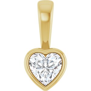 10K Yellow Gold 5x5 mm Heart Charm/Pendant Mounting