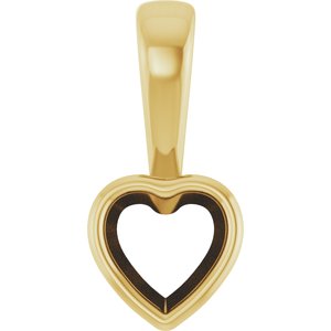 18K Yellow Gold 5x5 mm Heart Charm/Pendant Mounting – image 2