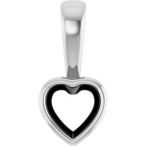 18K Palladium White Gold 5x5 mm Heart Charm/Pendant Mounting – image 2