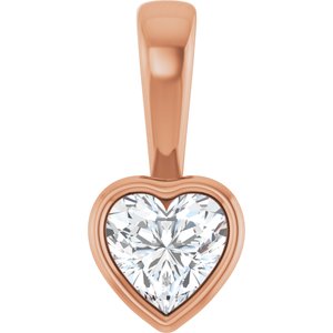 10K Rose Gold 5x5 mm Heart Charm/Pendant Mounting