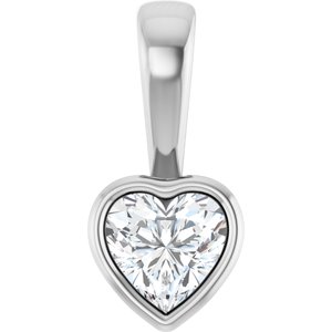 18K White Gold 5x5 mm Heart Charm/Pendant Mounting