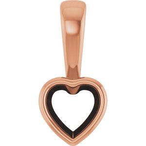 18K Rose Gold 5x5 mm Heart Charm/Pendant Mounting – image 2