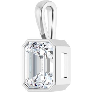 10K X1 White Gold 14x12 mm Emerald Charm/Pendant Mounting – image 3