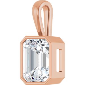 14K Rose Gold 14x12 mm Emerald Charm/Pendant Mounting – image 3