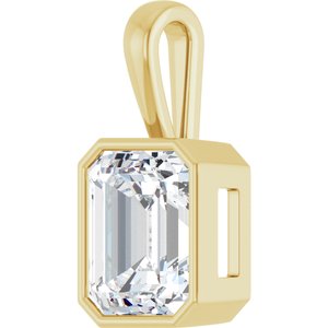 18K Yellow Gold 14x12 mm Emerald Charm/Pendant Mounting – image 3
