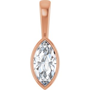 14K Rose Gold 12x6 mm Marquise Charm/Pendant Mounting
