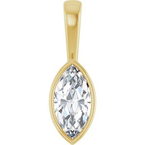 10K Yellow Gold 12x6 mm Marquise Charm/Pendant Mounting