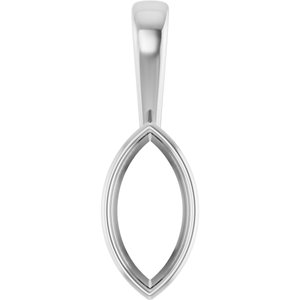 Platinum 12x6 mm Marquise Charm/Pendant Mounting – image 2