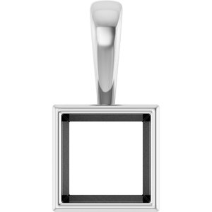 Platinum 7.5x7.5 mm Square Charm/Pendant Mounting – image 2