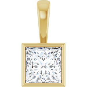 10K Yellow Gold 7.5x7.5 mm Square Charm/Pendant Mounting