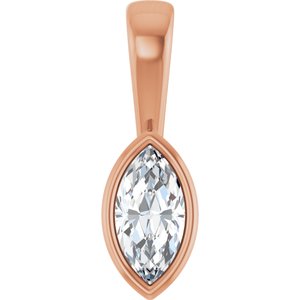 18K Rose Gold 7x3.5 mm Marquise Charm/Pendant Mounting