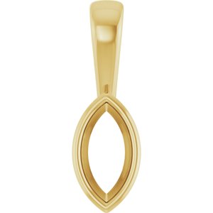 14K Yellow Gold 7x3.5 mm Marquise Charm/Pendant Mounting – image 2