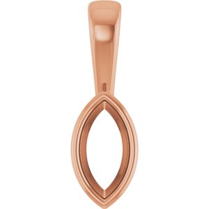 10K Rose Gold 7x3.5 mm Marquise Charm/Pendant Mounting – image 2