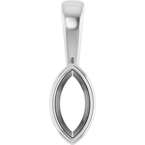 10K White Gold 7x3.5 mm Marquise Charm/Pendant Mounting – image 2