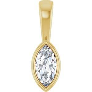 10K Yellow Gold 7x3.5 mm Marquise Charm/Pendant Mounting