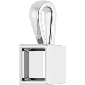 10K White Gold 5.5x5.5 mm Square Charm/Pendant Mounting – image 4