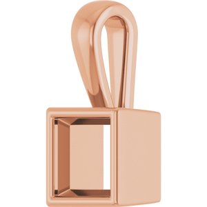18K Rose Gold 5.5x5.5 mm Square Charm/Pendant Mounting – image 4