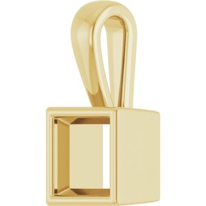 10K Yellow Gold 5.5x5.5 mm Square Charm/Pendant Mounting – image 4