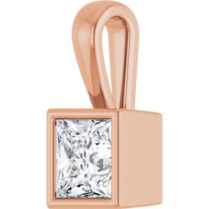 14K Rose Gold 5.5x5.5 mm Square Charm/Pendant Mounting – image 3