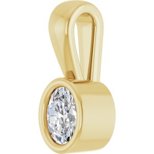 14K Yellow Gold 4x3 mm Oval Charm/Pendant Mounting – image 3