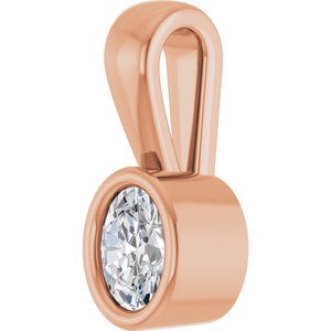 14K Rose Gold 4x3 mm Oval Charm/Pendant Mounting – image 3