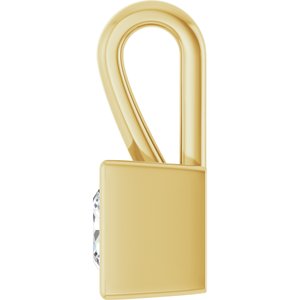 14K Yellow Gold 4.5x4.5 mm Square Charm/Pendant Mounting – image 5