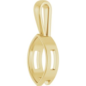 18K Yellow Gold 16x8 mm Marquise Charm/Pendant Mounting – image 4